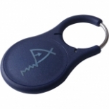 Kontrola vstupu RFID BES bezdotykový elektronický klíč čip klíčenka 13,56 MHz, MIFARE DESFire BEETLE kovový kroužek, barva modrá  