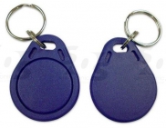 Kontrola vstupu RFID bezdotykový elektronický klíč čip klíčenka 125 kHz, kovový kroužek, barva modrá