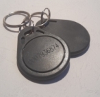 Kontrola vstupu RFID BES bezdotykový elektronický klíč čip klíčenka 125 kHz, kovový kroužek, barva šedá
