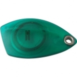 Kontrola vstupu RFID BES bezdotykový elektronický klíč čip klíčenka 125 kHz, kovový kroužek, barva zelená transparent